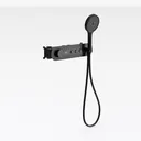 Minimalist Matte Black Wall Mounted Handheld Shower System 3D Model Right 45 Degree View
