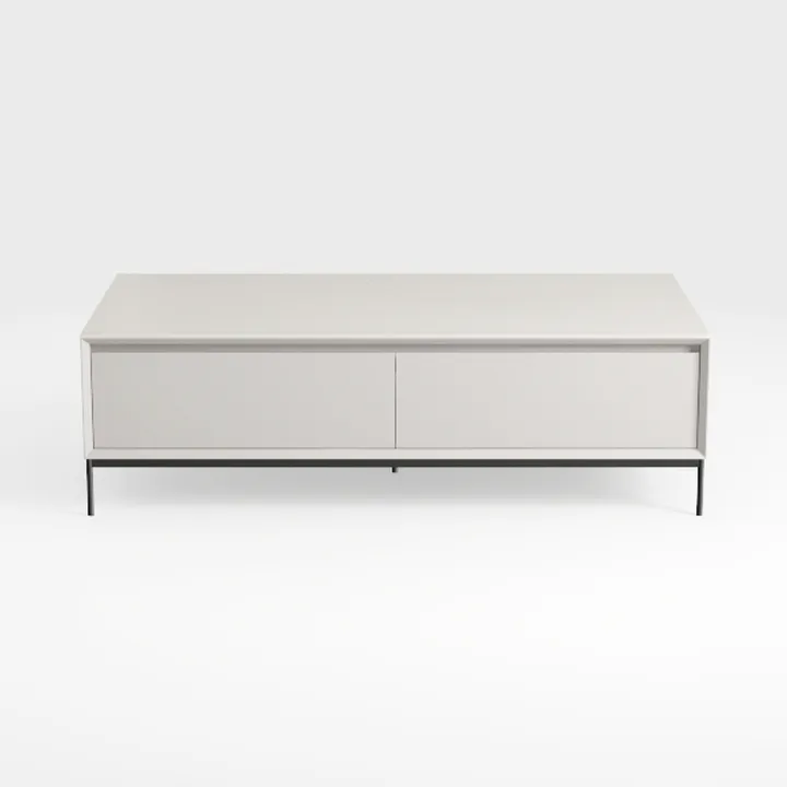 Modern Farmhouse White Wooden Coffee Table with