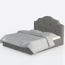 Atlin Designs Upholstered Queen Tufted Panel Bed i Left 45 Degree View