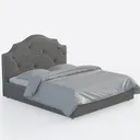 Atlin Designs Upholstered Queen Tufted Panel Bed i Right 45 Degree View