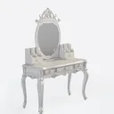 Black Makeup Vanity Set with Mirror Cabinet Right 45 Degree View