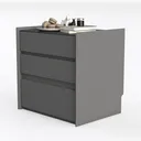 Minimalist Modern Gray 3 Drawer Dresser Cabinet 3D Model Left 45 Degree View