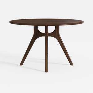 45.3'' Walnut Round Dining Table Set for 4, Mid