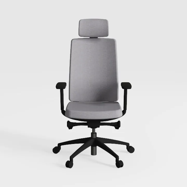Minimalist Gray Fabric Office Executive Chair 3D Model