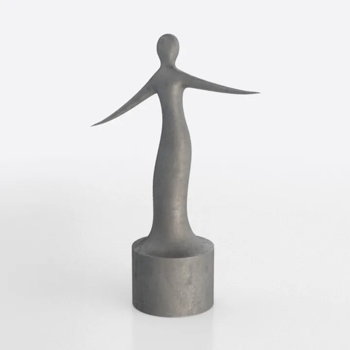 Minimalist Metal Abstract Human Sculpture Decor 3D Model