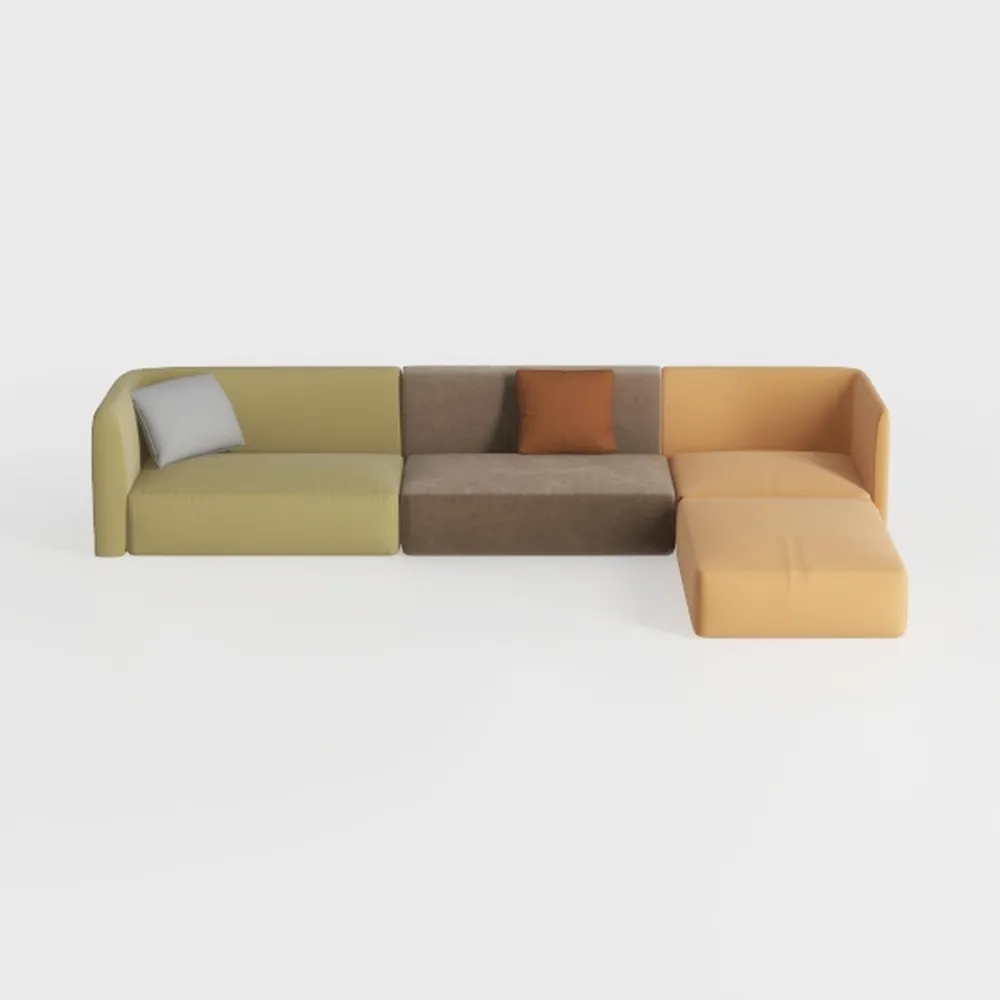 Modular Leather Sectional Sofa Set for Living Room