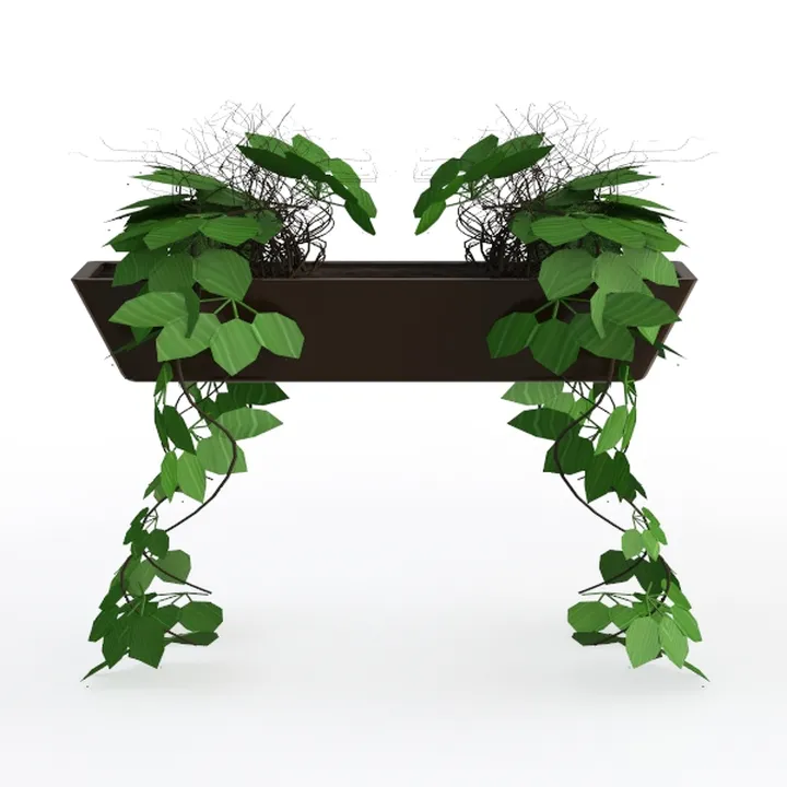 Minimalist Metal Hanging Planter With Green Potted Plants 3D Model