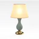 Classic Ceramic Brass Fabric Table Lamp 3D Model Right 45 Degree View