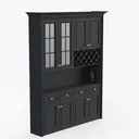 67.7 Inch Farmhouse Pantry Storage Cabinet with Right 45 Degree View