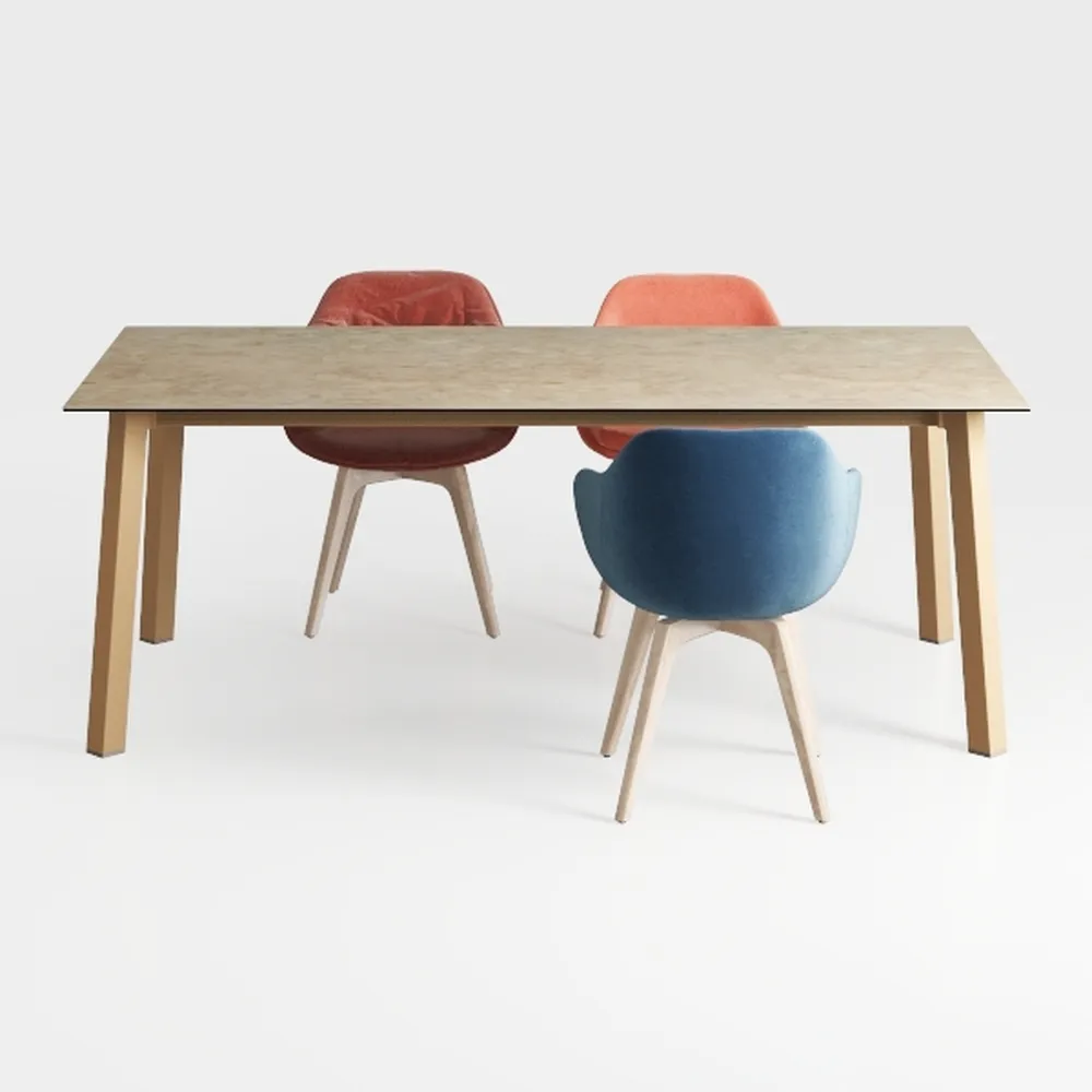 VKNOW Wooden Dining Chairs Set of 4, Modern Fabric