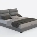 Modern Queen Size Upholstered Platform Bed with La Right 45 Degree View