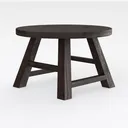 Rustic Solid Wood Round Coffee Table 3D Model Right 45 Degree View