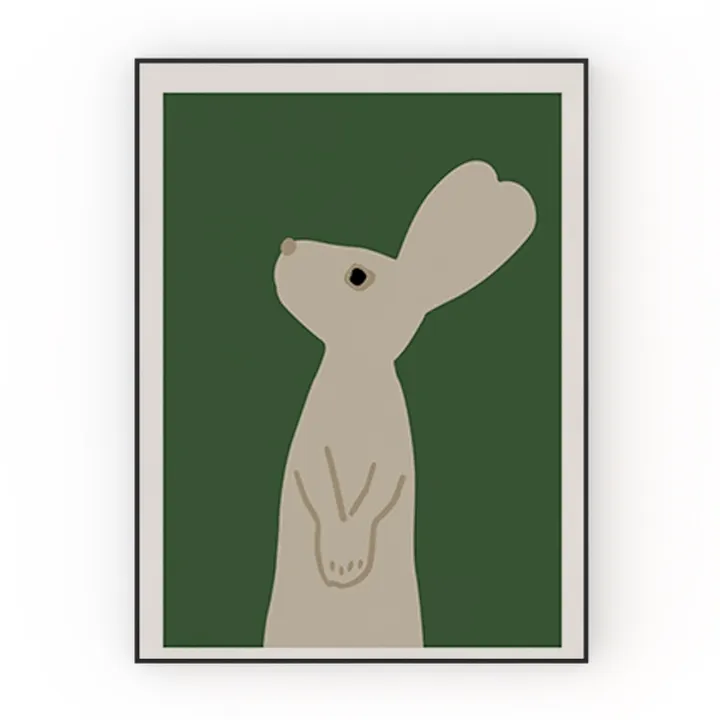 Minimalist Cute Rabbit Wall Art Print Decor 3D Model