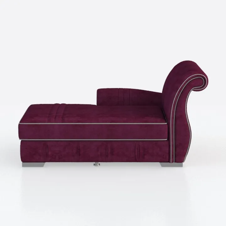 Velvet Chaise Lounge with Left Armrest & Storage