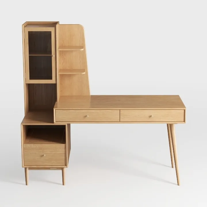 Mid-Century Solid Wood Multi functional Storage Desk 3D Model