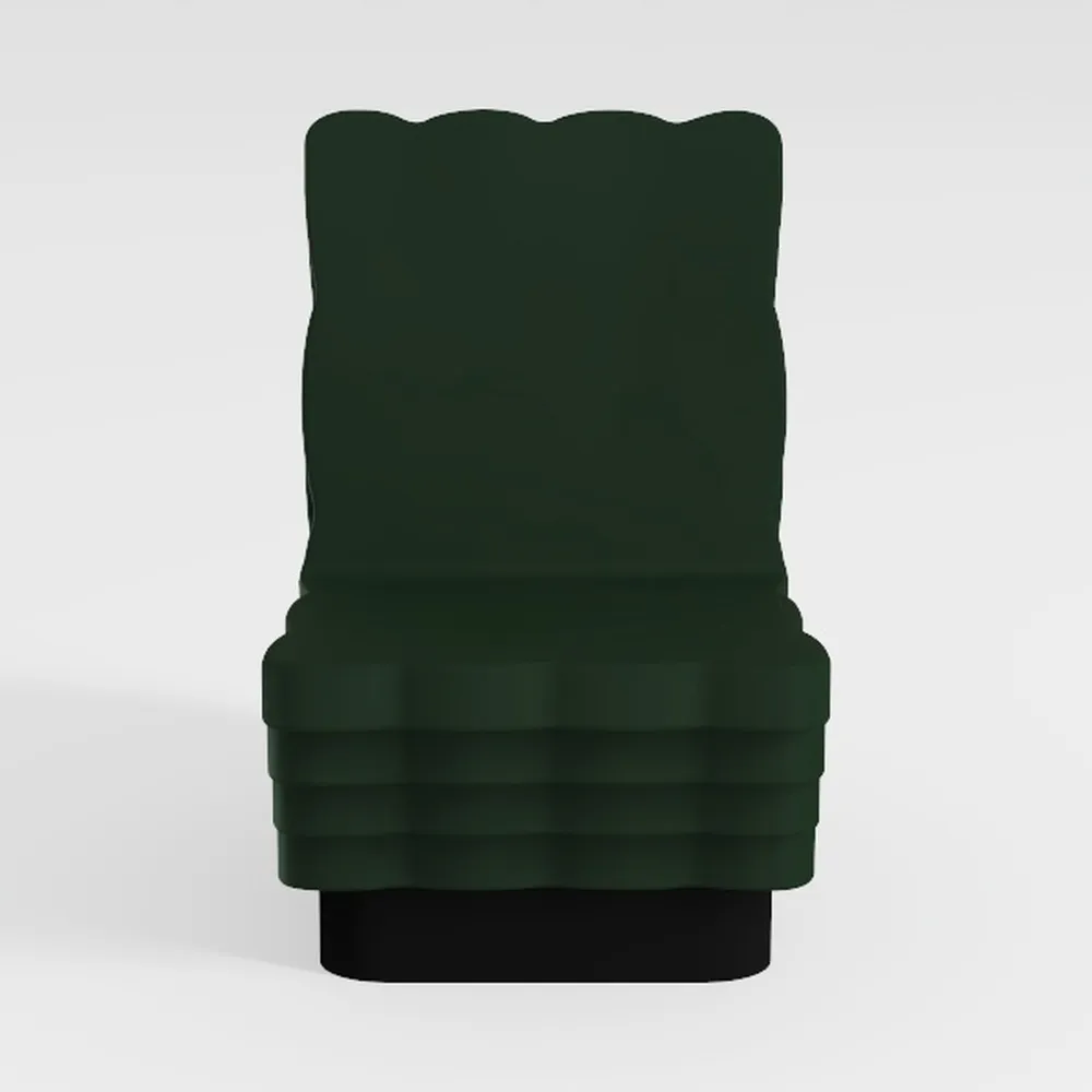 Modern Green Corduroy Fabric Half Crescent Moon St