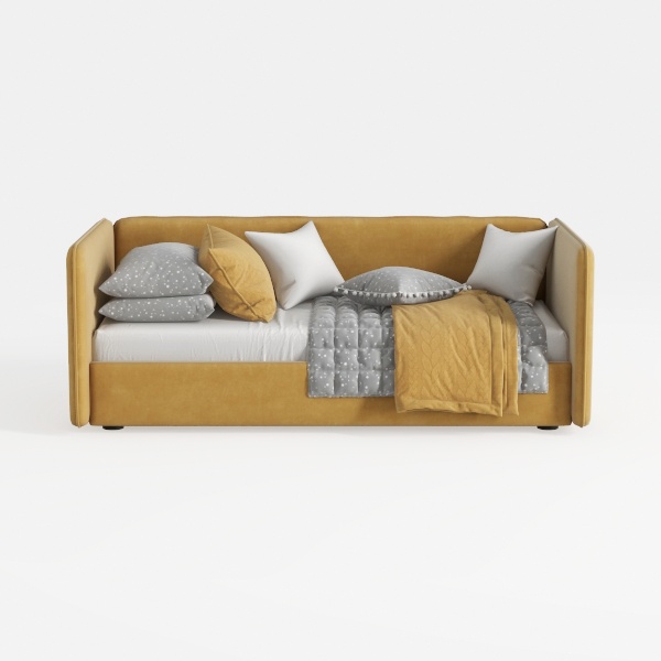 Andrin Mustard 58.5 in. Upholstered Flip Top Stora