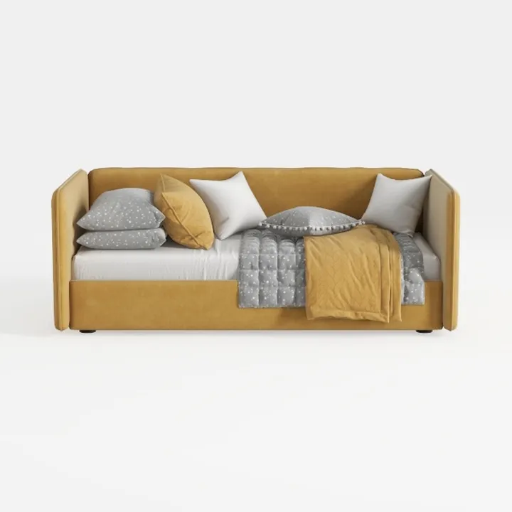 Andrin Mustard 58.5 in. Upholstered Flip Top Stora