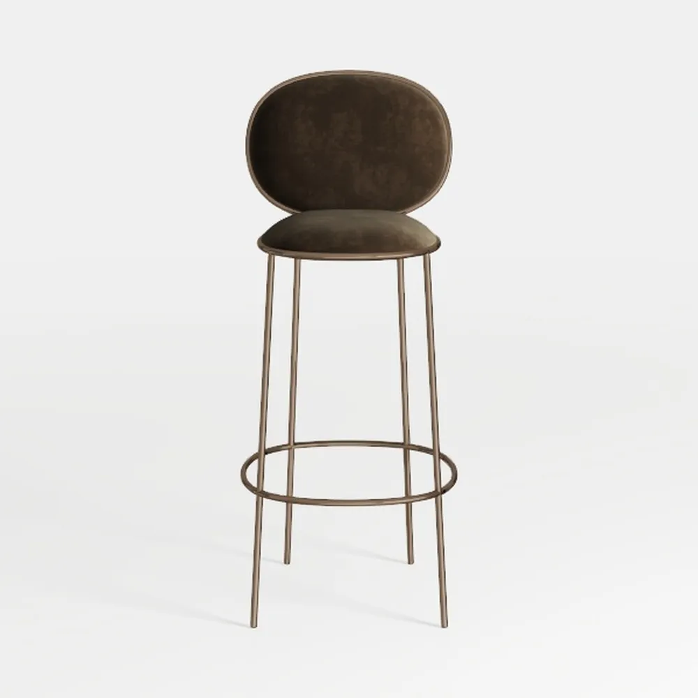 Amaris 41 in. Faux Green Mohair Upholstered Iron B