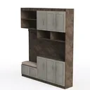 HOSTACK 60.4" Farmhouse Kitchen Pantry Storage Left 45 Degree View