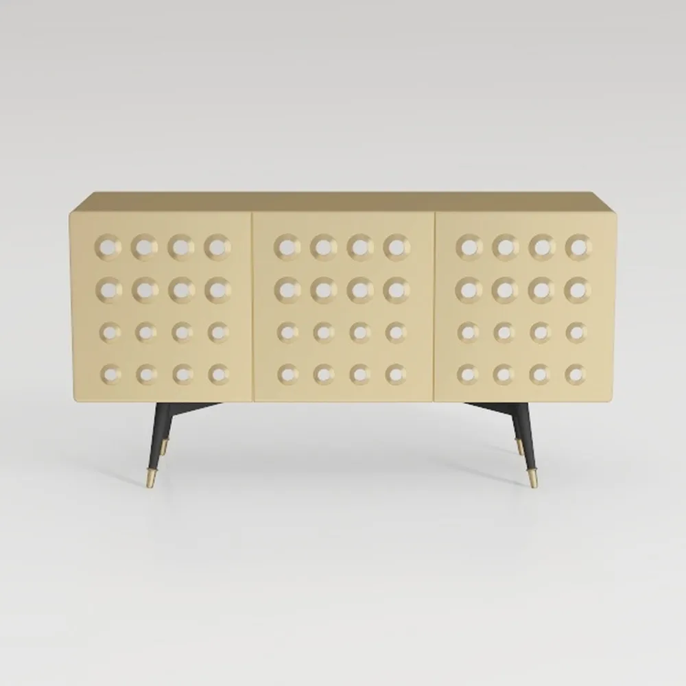 Putuo Decor Rustic Wood Buffet Cabinet Carved