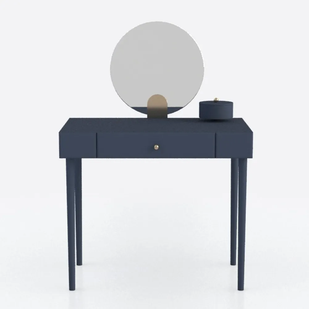 FUNKOCO Black Small Writing Desk with Drawers, 40 