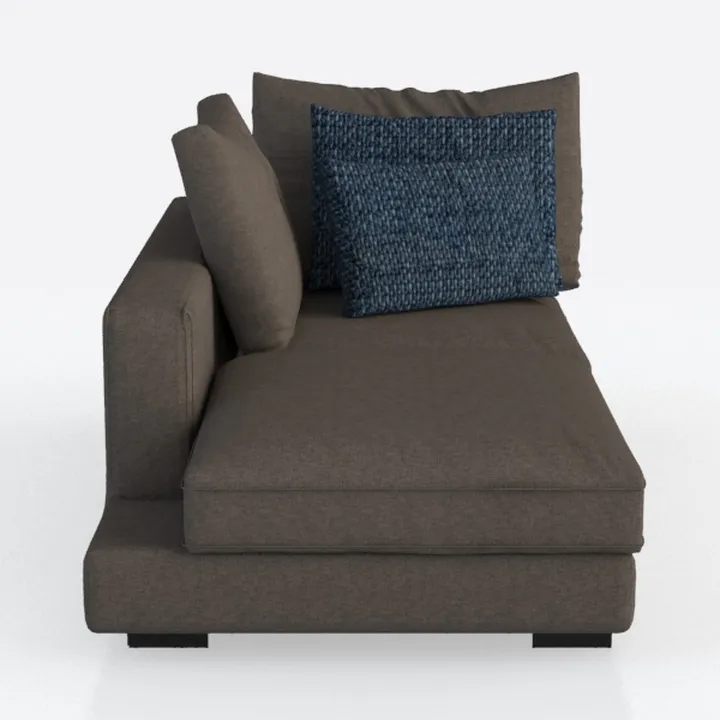 Minimalist Fabric L Shaped Chaise Lounge Sofa 3D Model