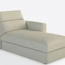 Minimalist Fabric Chaise Lounge 3D Model Right 45 Degree View