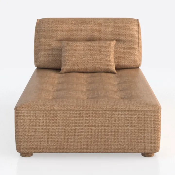 Minimalist Tufted Fabric Chaise Lounge 3D Model