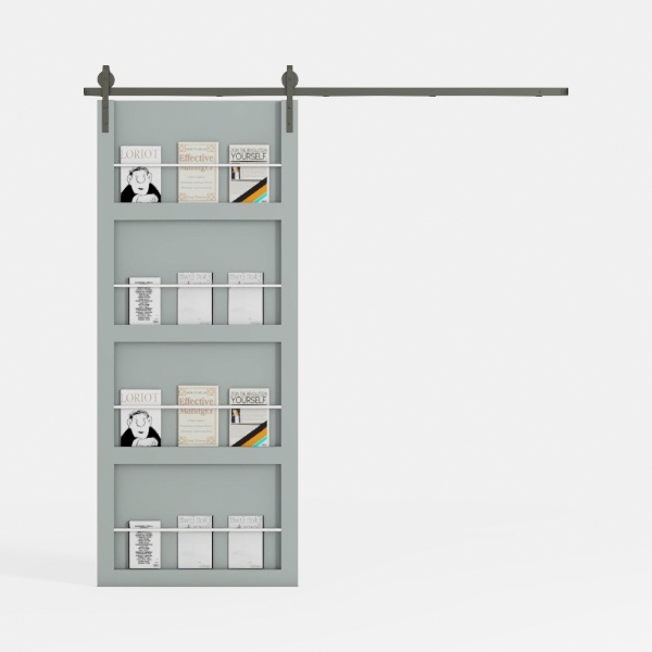 SmartStandard 34 x 84 in Glass Barn Door with 6FT