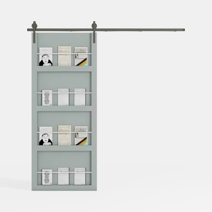 SmartStandard 34 x 84 in Glass Barn Door with 6FT