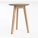 Small Round End Table Removable Mini Desk Wooden C Left 45 Degree View
