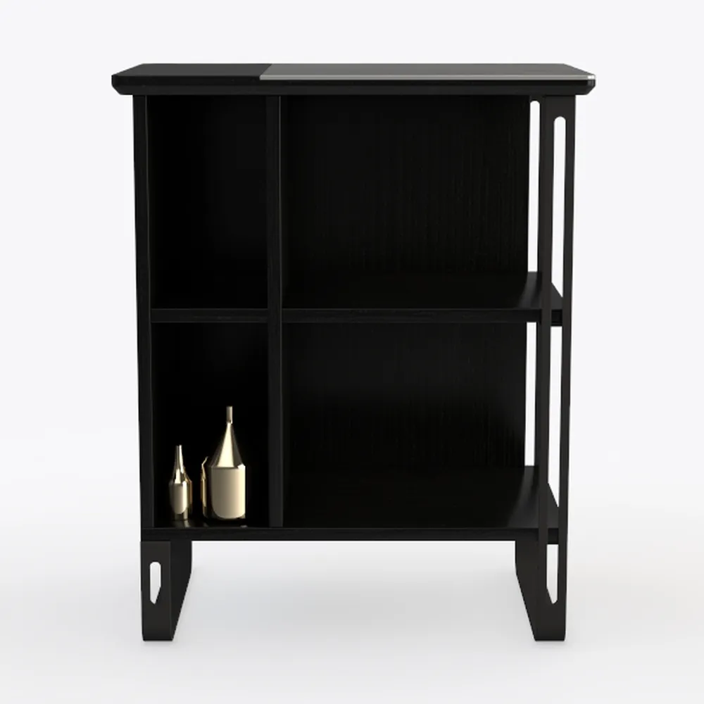 Farmhouse 5 Cube Bookshelf, Black Storage