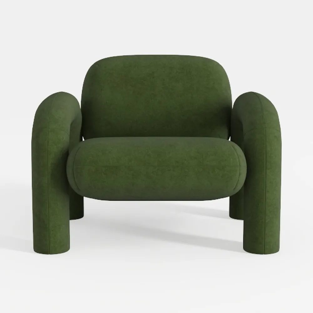 Chenille Accent Chair, 38.2" Oversized Armchair