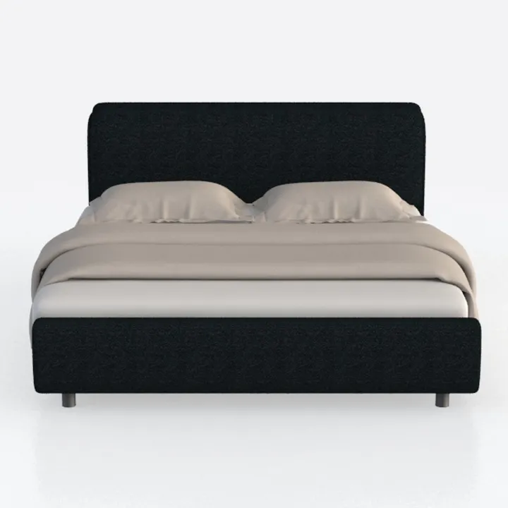 Pemberly Row Upholstered Platform King Bed in Blac