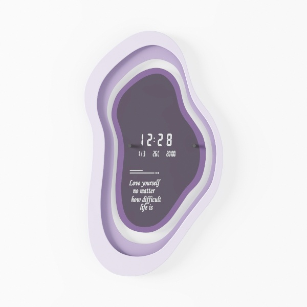 wall mirror with clock-Translucent Magic