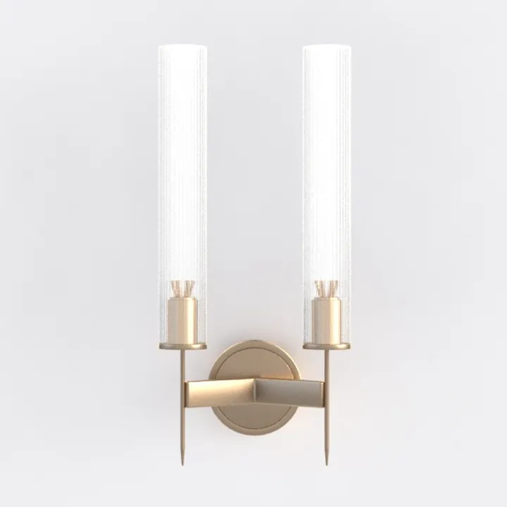Modern Brass Glass Double Wall Lamp 3D Model