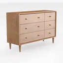 Prepac Finnley 3-Drawer Nightstand in Natural Oak Right 45 Degree View