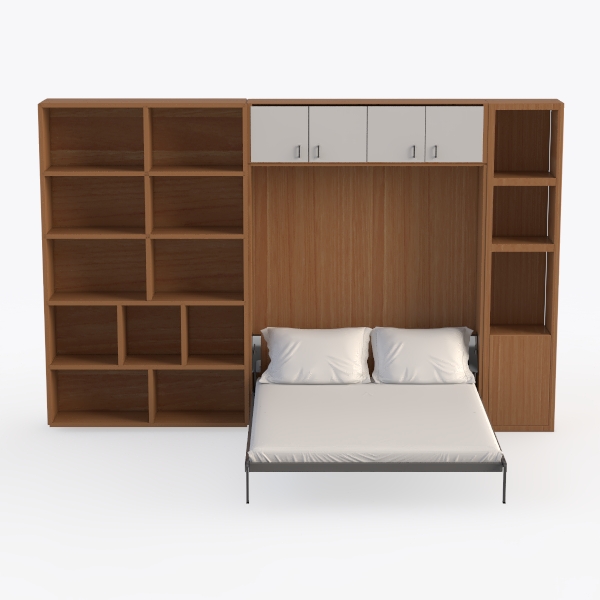 Bestar Cielo Murphy Bed with 2 Closet Organizers (