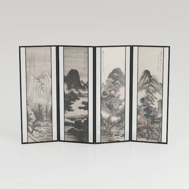 Acrylic Room Divider,4-Panel Freestanding 