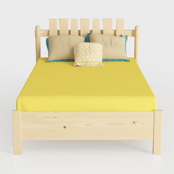 Amazon Basics Struttura per letto, piattaforma in legno di pino massiccio, con testiera a coste, moderna, facile da montare, per bambini, singola, Bianco, 90 x 190 x 88 cm