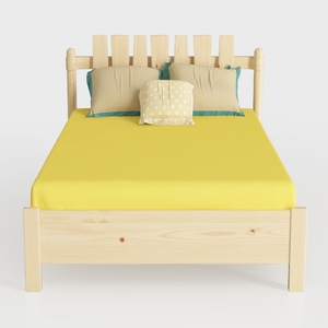 Amazon Basics Struttura per letto, piattaforma in legno di pino massiccio, con testiera a coste, moderna, facile da montare, per bambini, singola, Bianco, 90 x 190 x 88 cm