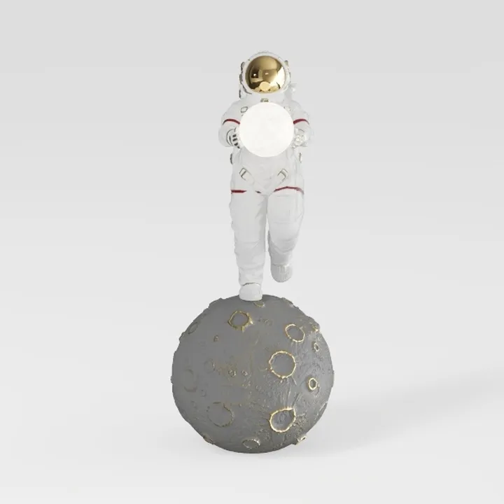 Modern Astronaut Moon Resin Decorative Table Lamp 3D Model