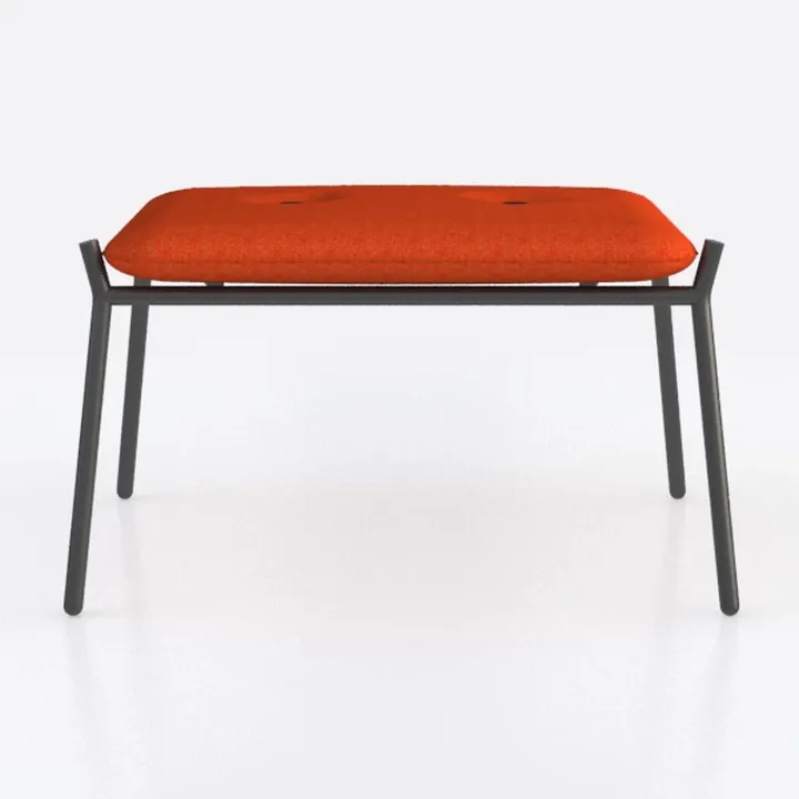 Minimalist Fabric Metal Ottoman 3D Model