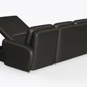 Modern Black Leather Storage Sofa 3D Model Left 45 Degree View