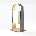 Modern Brass Metal Fabric Table Lamp 3D Model Left 45 Degree View