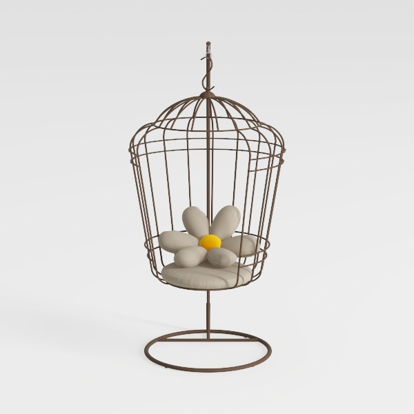 40.8 in. W Outdoor Gray Rattan Patio Swing Hanging