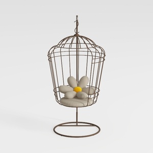 40.8 in. W Outdoor Gray Rattan Patio Swing Hanging