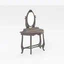 Alys White and Light Brown French Vanity Right 45 Degree View