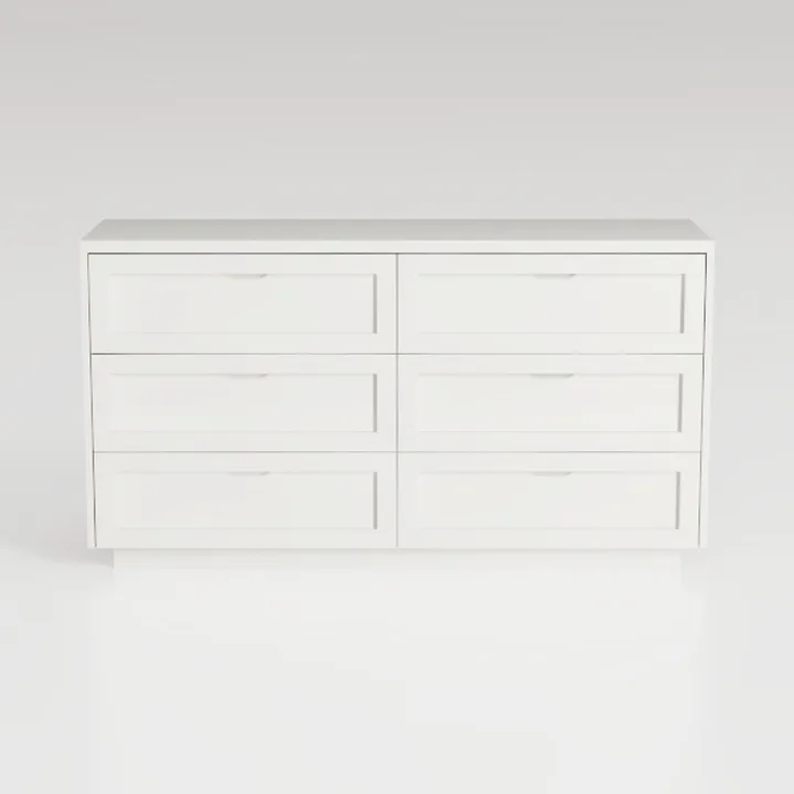 Rattan 6 Drawer Dresser for Bedroom, Modern